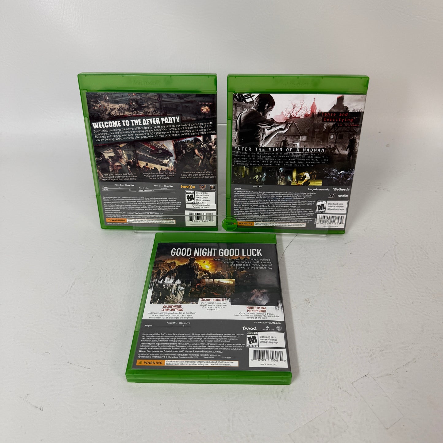Lot of 3 Xbox One Games Dead Rising 3 The Evil Within Dying Light