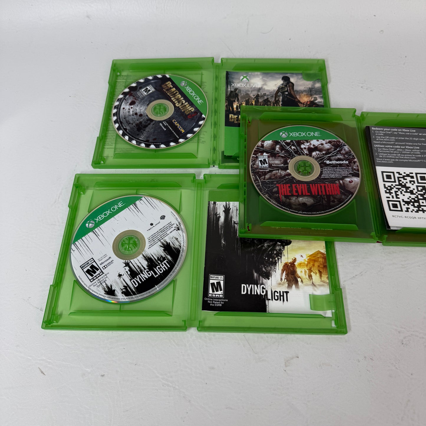 Lot of 3 Xbox One Games Dead Rising 3 The Evil Within Dying Light