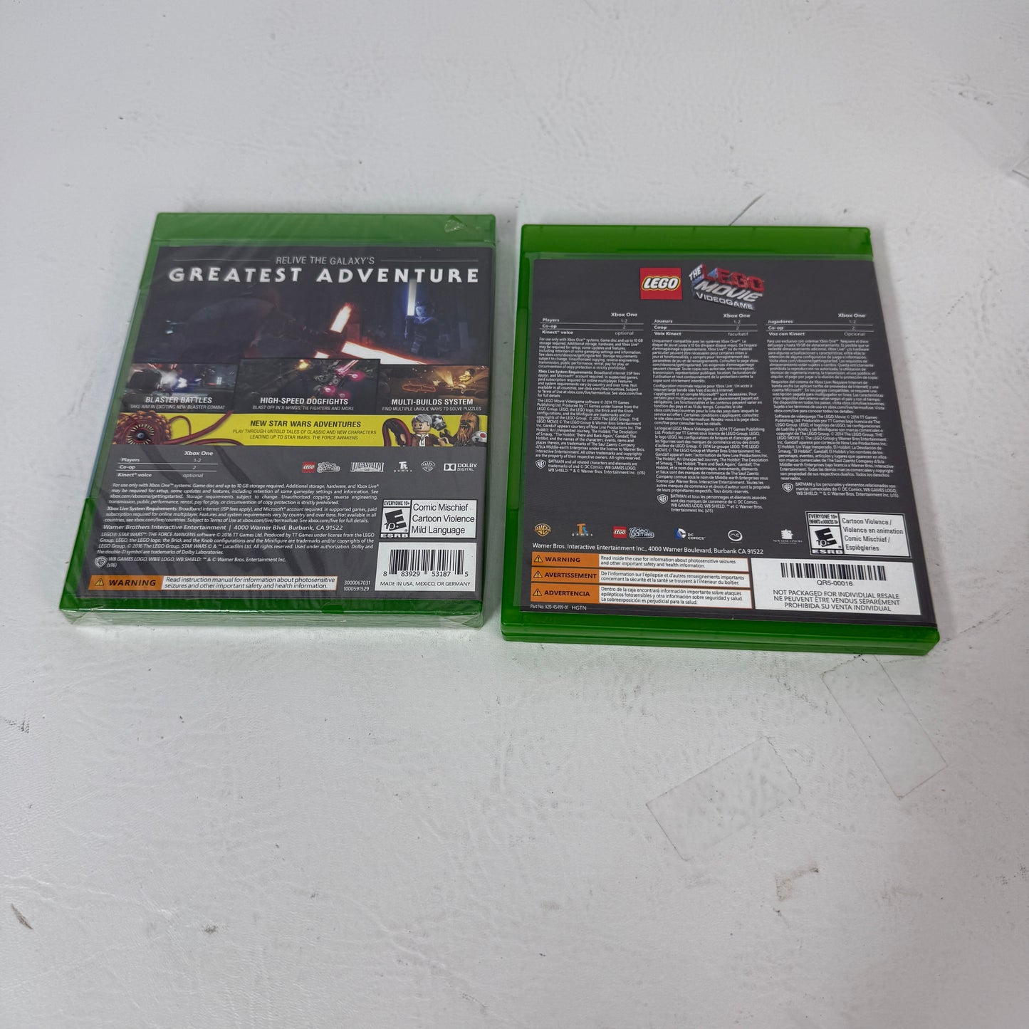 Lot of 2 New Xbox One LEGO Games Star Wars Force Awakens LEGO Movie