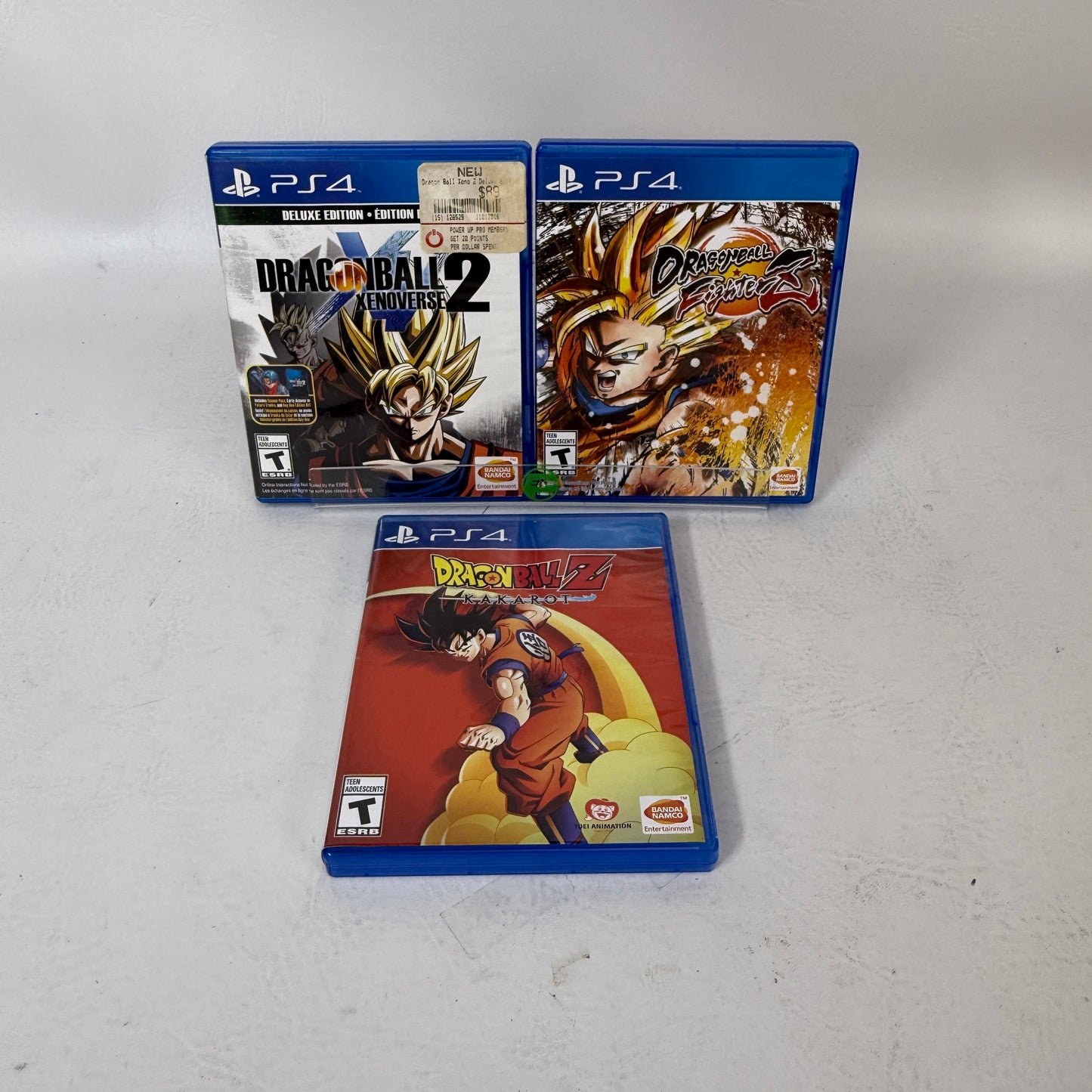 Lot of 3 Sony PS4 Dragon Ball Games Dragon Ball Z Kakarot FighterZ Xenoverse 2 Deluxe
