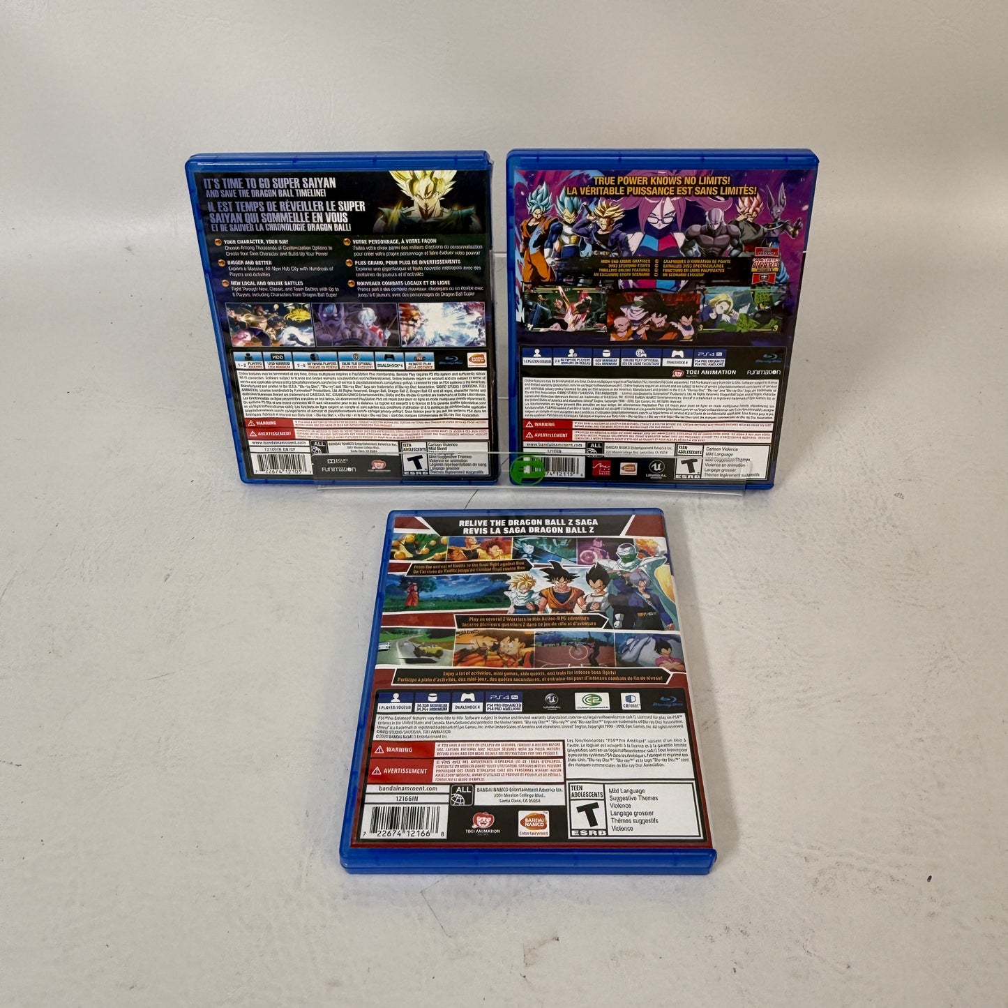 Lot of 3 Sony PS4 Dragon Ball Games Dragon Ball Z Kakarot FighterZ Xenoverse 2 Deluxe