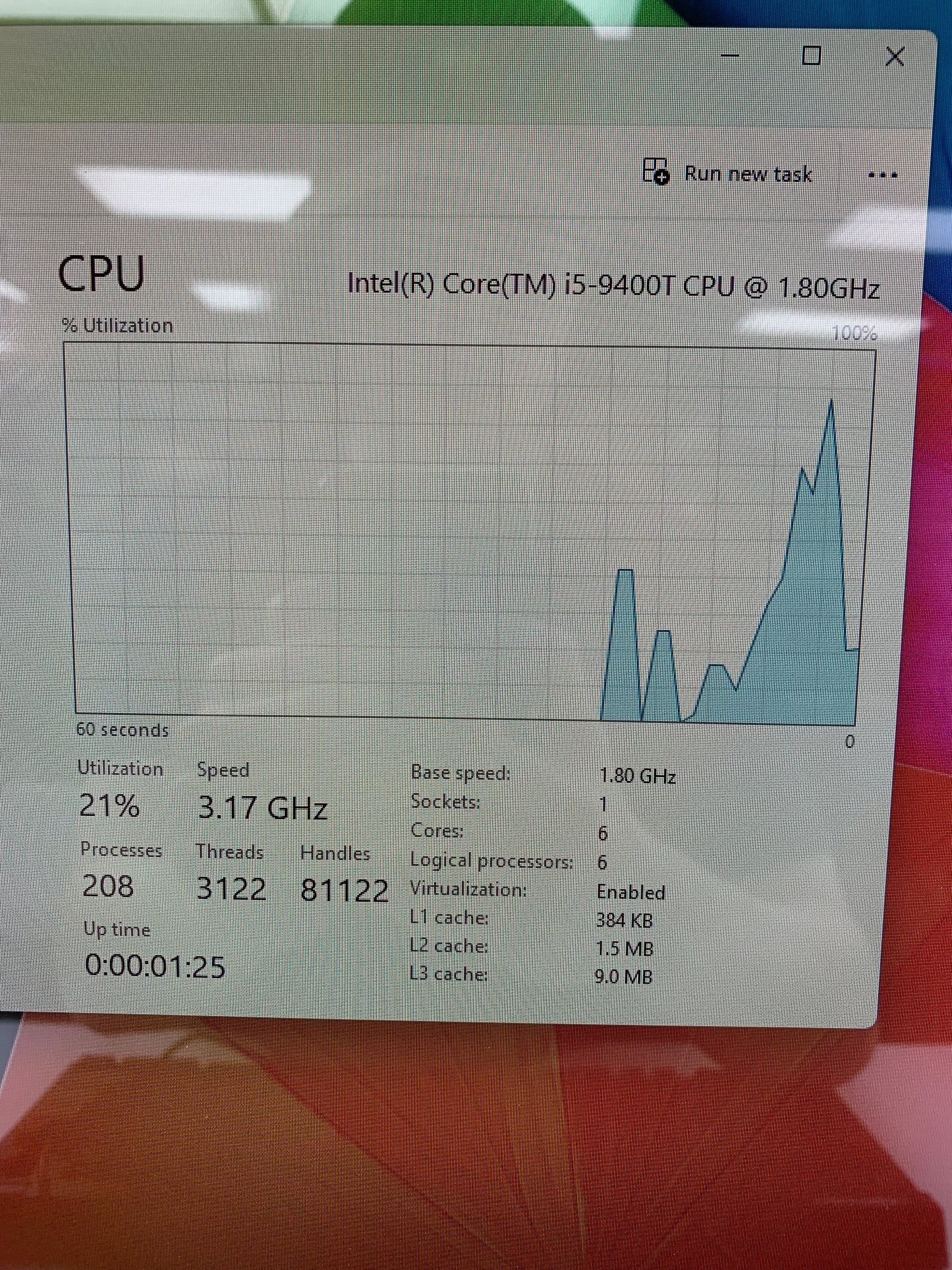 HP 24-XA0032 24" i5-9400T 1.80GHz 512GB 12GB RAM