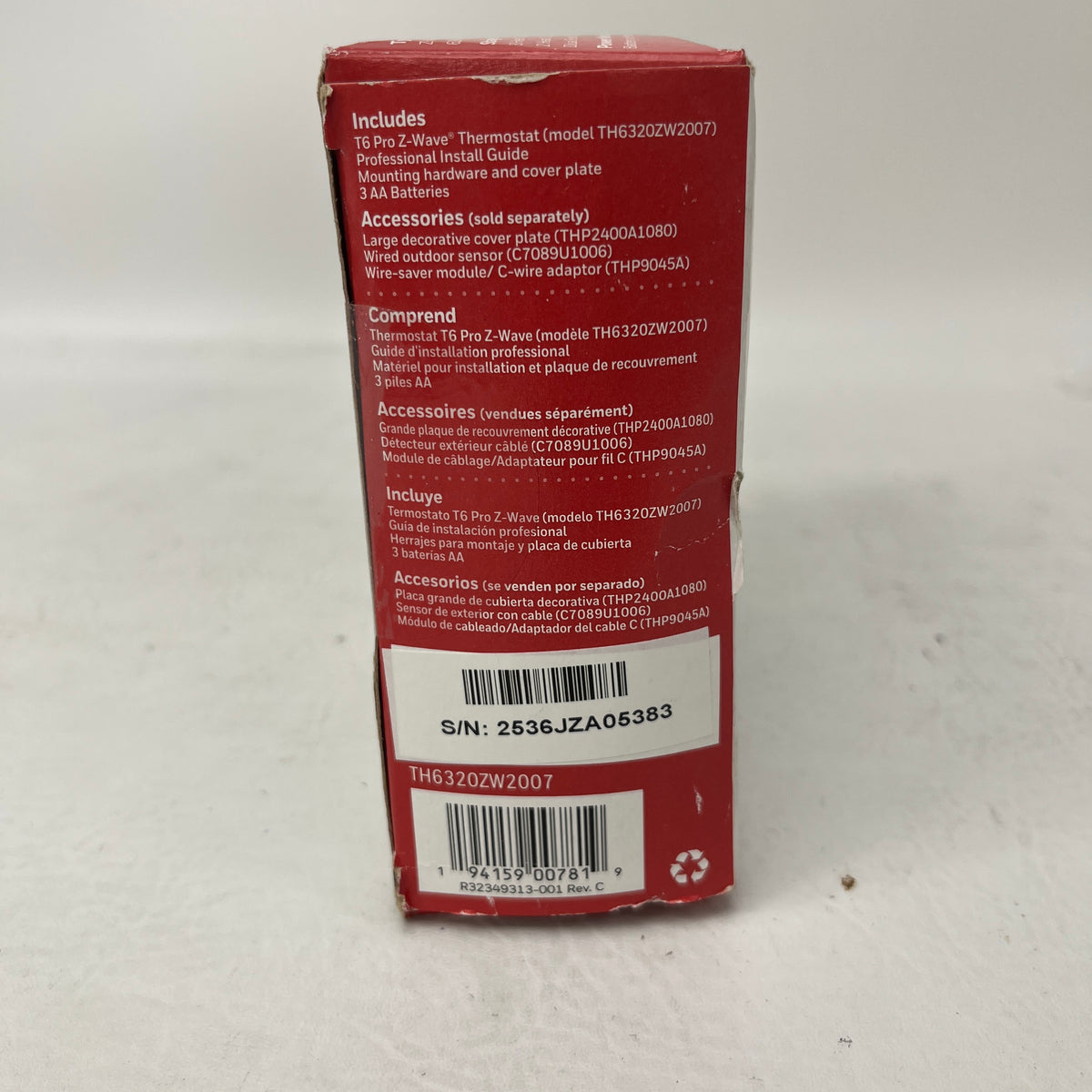 New Honeywell T6 Pro Z-Wave Plus w/ SmartStart Thermostat TH6320ZW2007