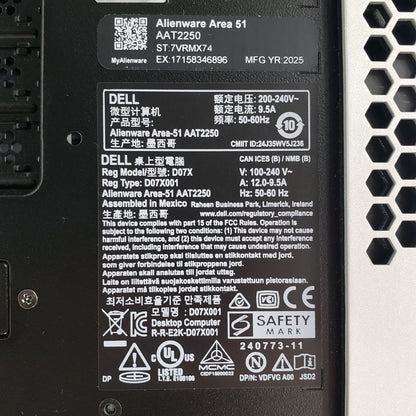 Alienware Area 51 Ultra 9 285K 64GB RAM 4TB SSD GeForce RTX 5080 Desktop Only