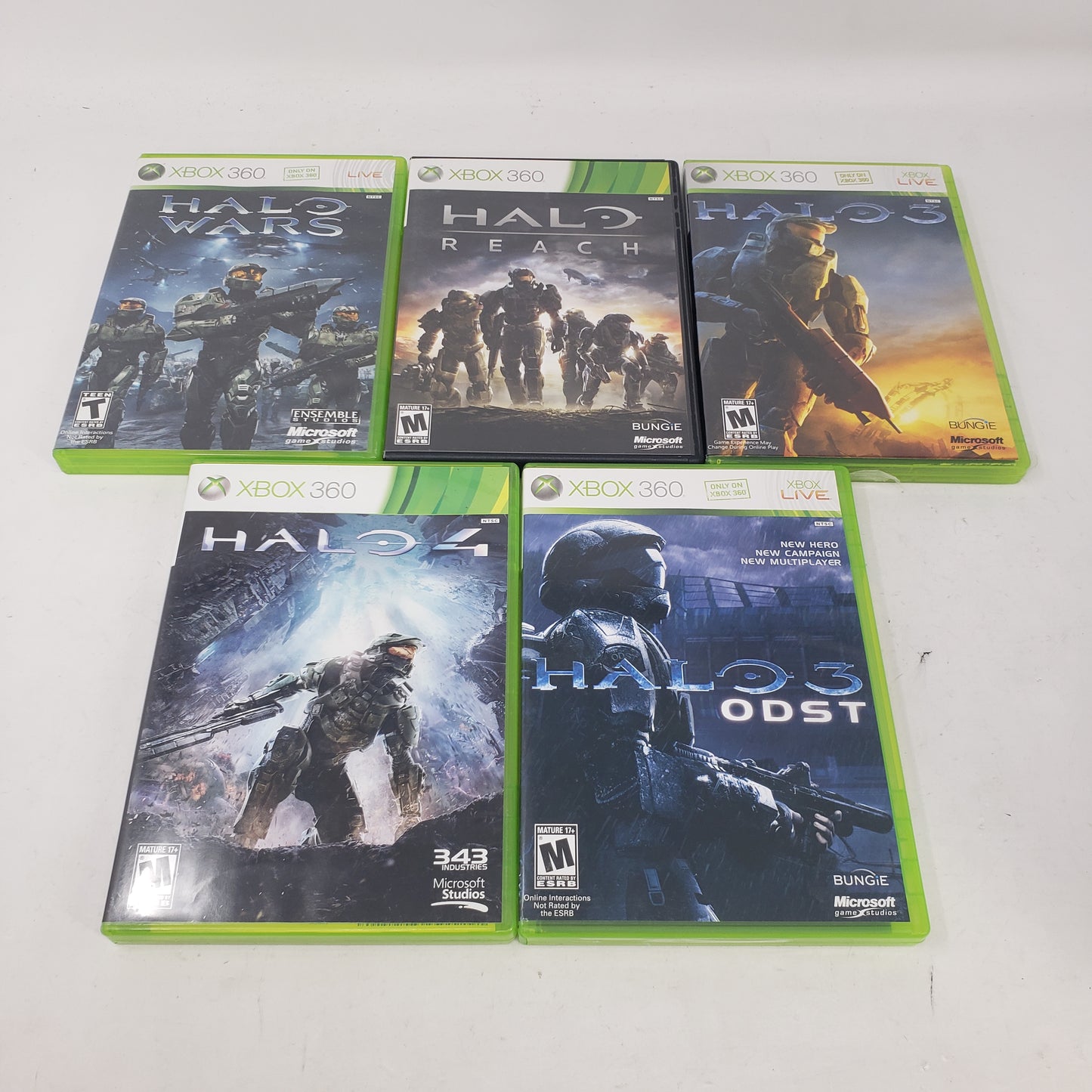 Lot of 5 Microsoft Xbox 360 Games Halo Games